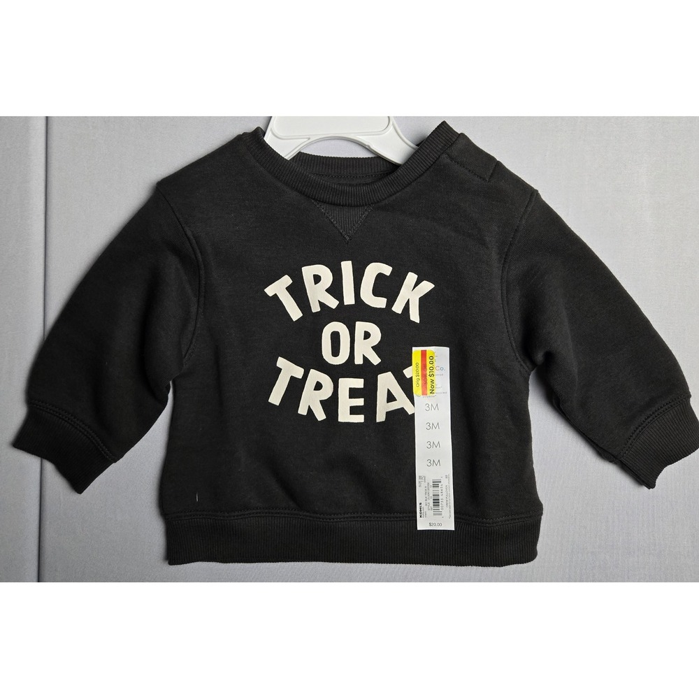 Little Co. by Lauren Conrad Trick or Treat Halloween Sweatshirt Black 3M NWT